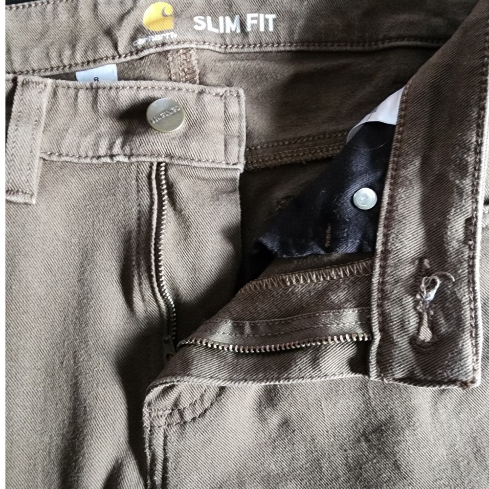 Carhartt Women's Slim Fit Pants Brown Stretch Twill Size 8R - Picture 5 of 8